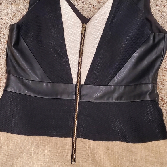Ann Taylor faux leather trim dress - Picture 5 of 9